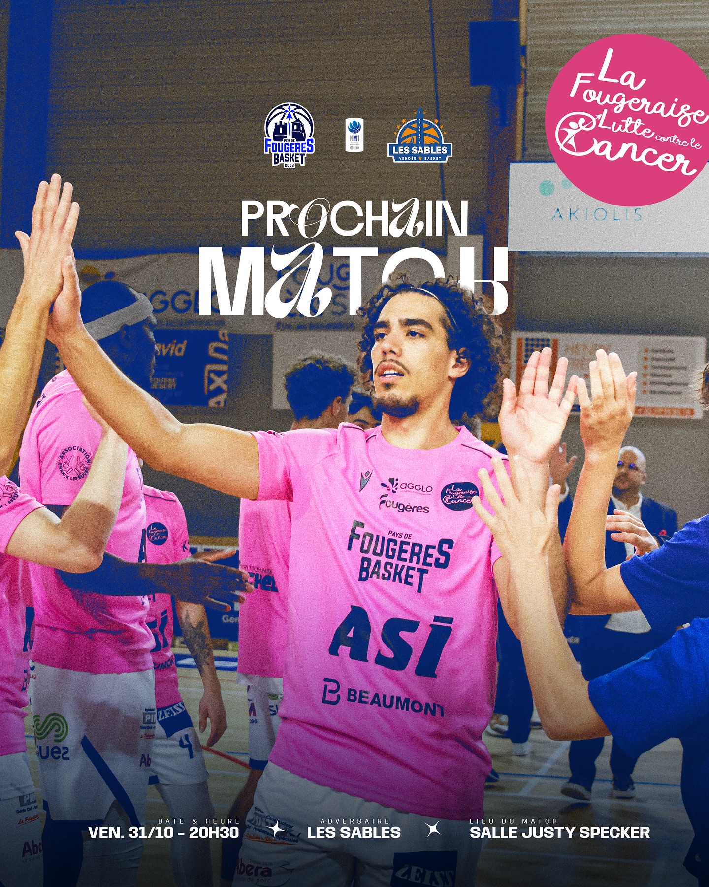 𝐏𝐑𝐎𝐂𝐇𝐀𝐈𝐍 𝐌𝐀𝐓𝐂𝐇 💥🎉
On clôture le mois d’octobre avec un gros match face aux vendéens des Sables d’Olonne 🔥
👉🏼 Billetterie au Leclerc Fougères jusqu’à mercredi, permanence jeudi soir à la salle Mimi Renno et vendredi à Justy Specker.