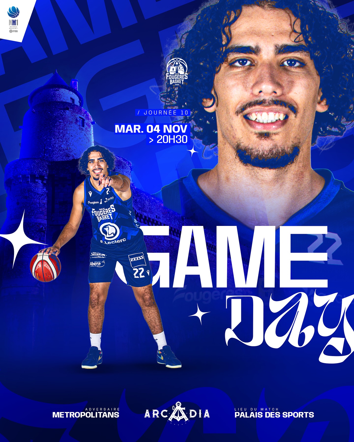 𝑮𝑨𝑴𝑬 𝑫𝑨𝒀 ⚔️
ℹ️ NM1 | J10 🆚 @metropolitansbasketballclub
Direction Paris, face aux Metropolitans, encore invaincus chez eux cette saison 💪🏼
📺 Live match > YouTube Metropolitans
📲 Live score en story Instagram
👉🏼 Présenté par notre partenaire @larcadiafougeres