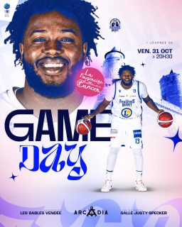 𝑮𝑨𝑴𝑬 𝑫𝑨𝒀 ⚔️
ℹ️ NM1 | J09 🆚 @les_sables_vendee_basket 
Choc face au leader de la poule, ce soir à Justy Specker ! 🔥
📺 Live match > YouTube LSEI TV
📲 Live score en story Instagram
👉🏼 Présenté par notre partenaire @larcadiafougeres