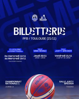 👉🏼🎫 𝑩𝑰𝑳𝑳𝑬𝑻𝑻𝑬𝑹𝑰𝑬

🆚 Toulouse | 📆 Ven. 21/11 | ⌚️ 20h30 | 🏟️ Salle Justy Specker

👉🏼 Ouverture demain au Leclerc Lécousse/Fougères