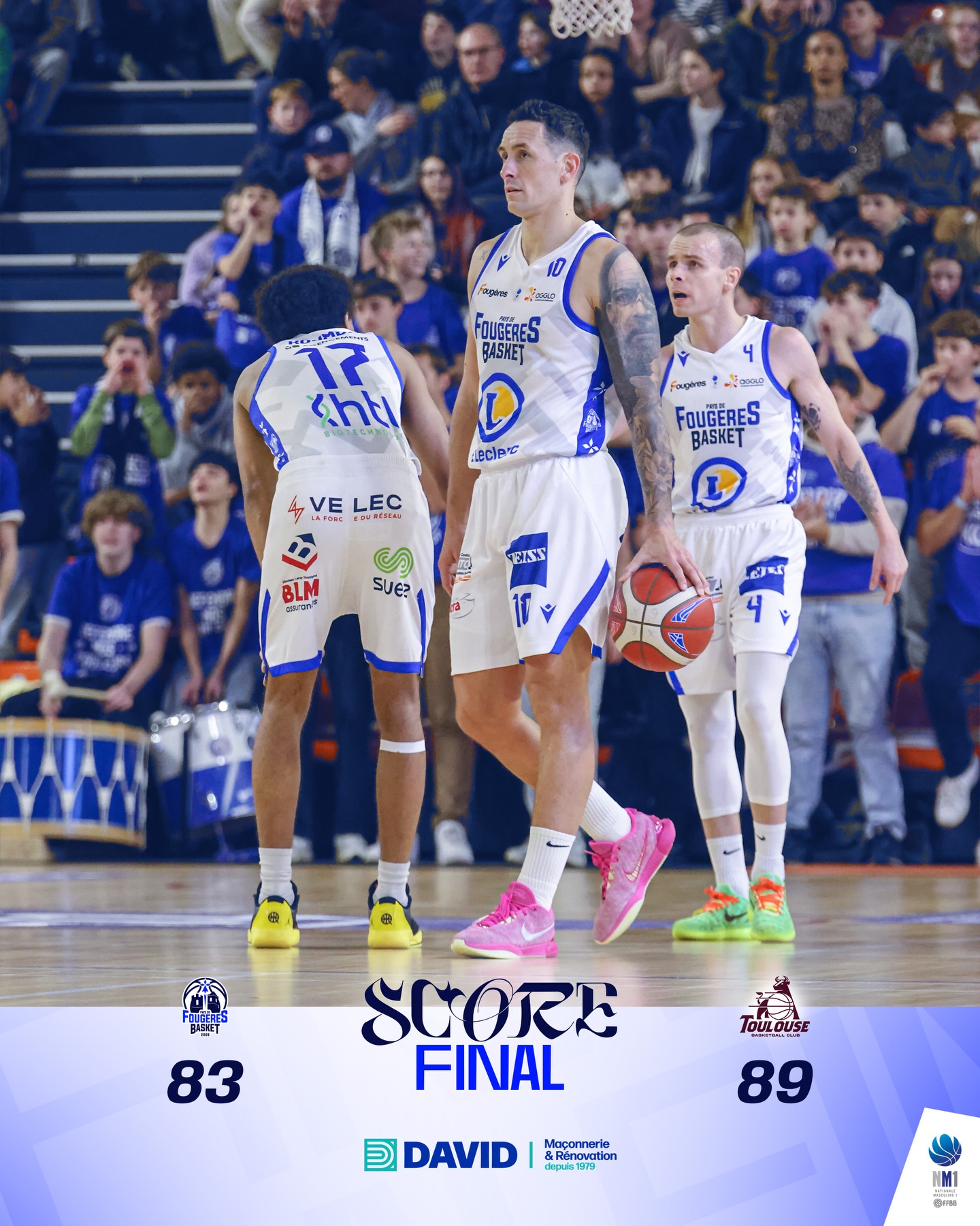 𝑺𝑪𝑶𝑹𝑬 𝑭𝑰𝑵𝑨𝑳 🏀

Une deuxième mi-temps difficile aura eu raison de nos Blues Brothers ce soir face à Toulouse 😪

Place à la trêve avant le début des matchs retours qui débuteront par 2 déplacements à Chartres et Val de Seine ✌🏼

👉🏼 Présenté par notre partenaire @david_.construction
