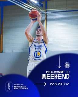 𝐖𝐄𝐄𝐊-𝐄𝐍𝐃 📆
👉🏼 Présenté par @kdm_fougeres 

⚔️ NM1 - J13 - Réception de Toulouse

🏀 Le planning des matchs est disponible sur le site internet du club