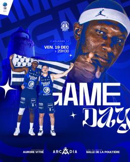 𝑮𝑨𝑴𝑬 𝑫𝑨𝒀 ⚔️

ℹ️ NM1 | J16 🆚 @aurore_vitre_basket 

Dernier match de l’année 2025, avec un derby enflammé à l’extérieur ! 💥🤩

📺 Live match > YouTube Aurore Vitré
📲 Live score en story Instagram

👉🏼 Présenté par notre partenaire @larcadiafougeres